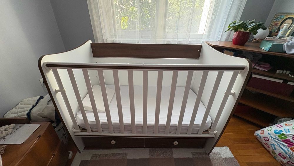 Детско Бебешко Легло Кошара Lorelli 60х120см + матрак възглавница и чаршафи