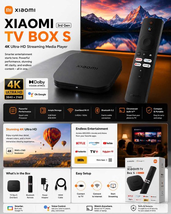 Mi TV Box S — Smart TV uchun