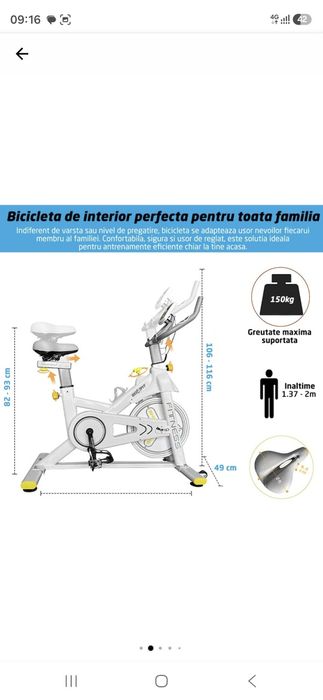 Bicicleta spinning ca nouă