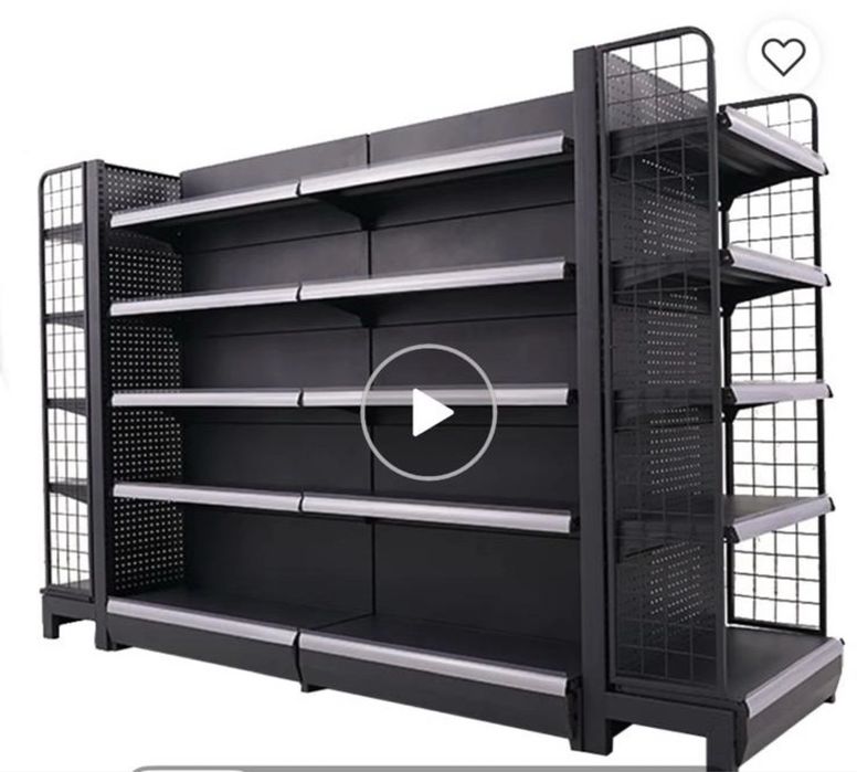 Rafturi metalice pentru supermarket antracit cu spate perforat