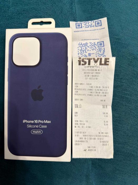 Husa Apple iPhone 16 Pro Max Originala Silicon Denim bon iStyle