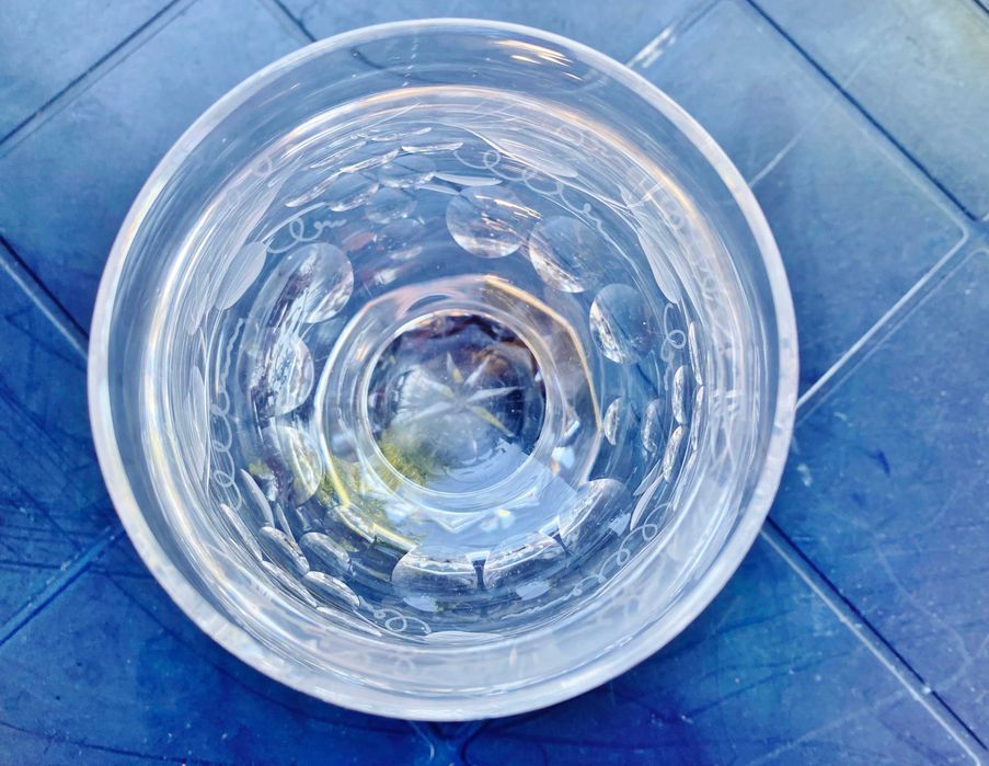 Нов Масивен Голям Кристален съд и Комплект Кристални чаши за Боле/Пунш