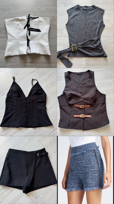 Къси панталони, поли и топове Zara Mango Stradivarius