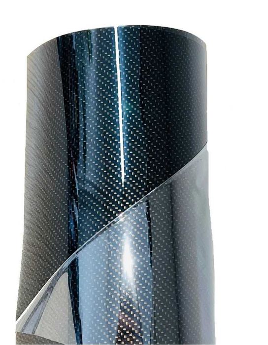 9D Декоративно автомобилно фолио Automat-BLACK CARBON със златна шарка