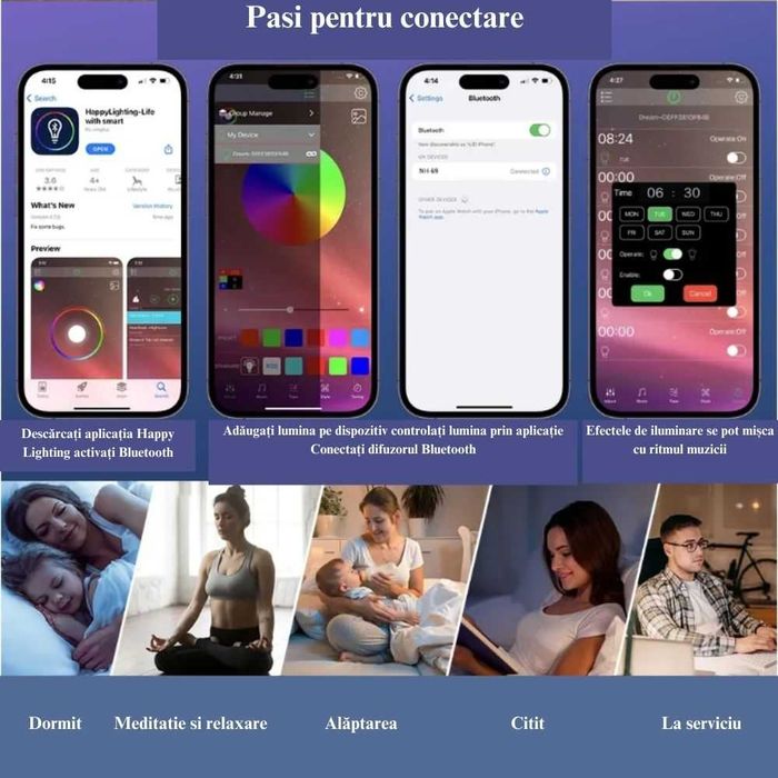 Incarcator wireless, 9 in 1 Functii, Cu ceas, Lampa smart, Alarma etc