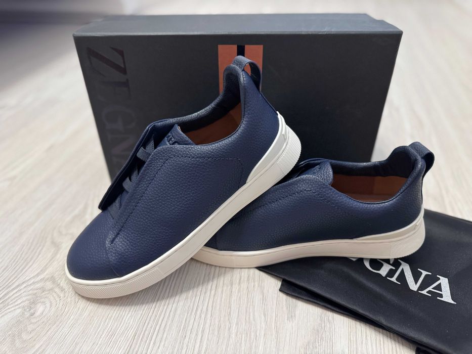 Adidasi Zegna Triple Stitch, SNEAKERS Premium NOI, Full Box din Piele