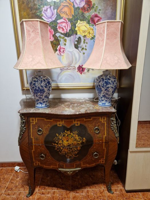 Чифт страхотни английски антикварни порцеланови лампи