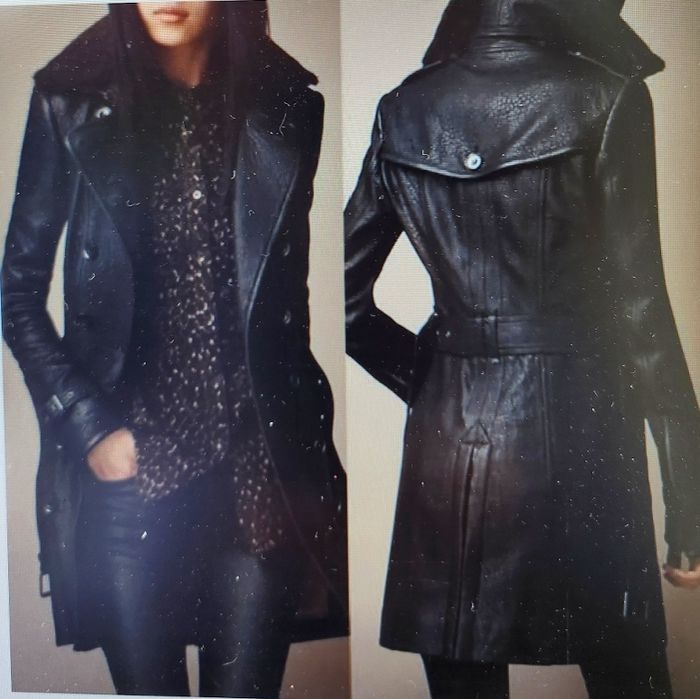 Елегантно кожено 3/4 манто