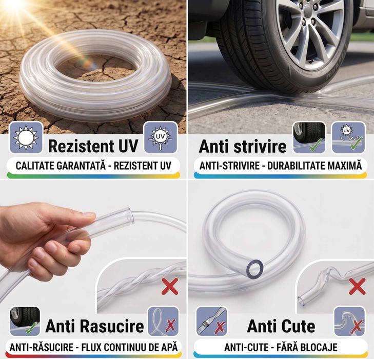 Furtun Siliconat 3/4” Rolă 50m, 18mm Interior, Foarte gros,protejat UV