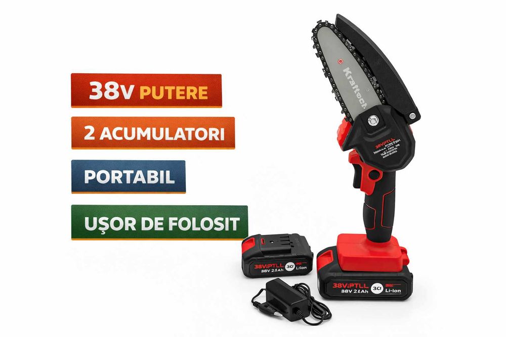 Fierastrau manual Kraftech 38V portabil si eficient
