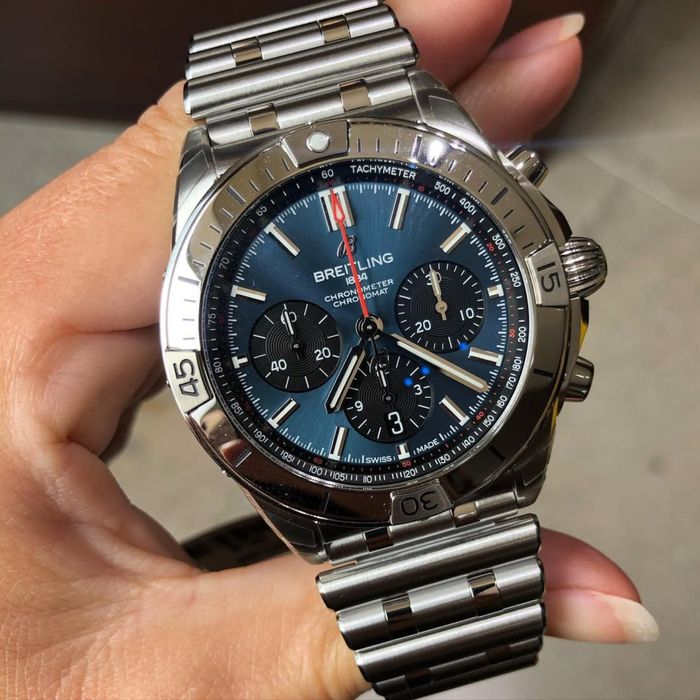 ceas breitling chronomat blue dial b01  42,mm