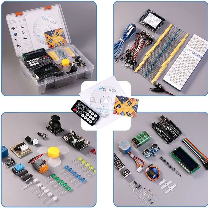 Nou,sigilat kit Arduino uno R3 cu senzori și telecomanda