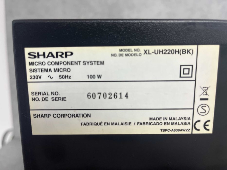 Sharp XL-UH220H micro hi-fi system with a 5-disc CD changer, FM/AM tuner, USB playback, and auxiliary input