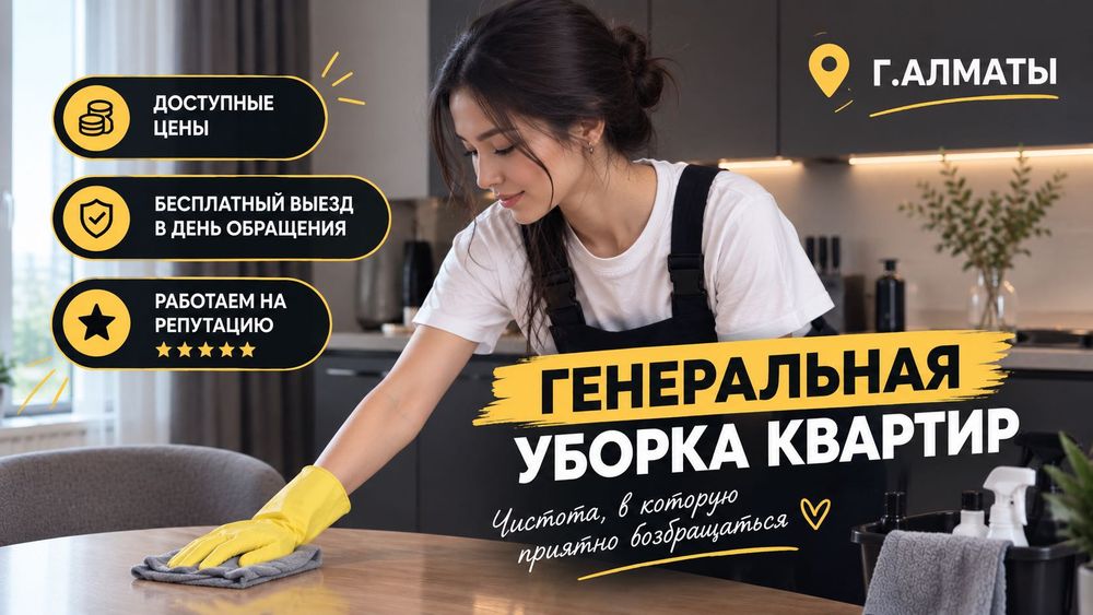 Уборка квартир, генеральная, влажная, после ремонта, качественно