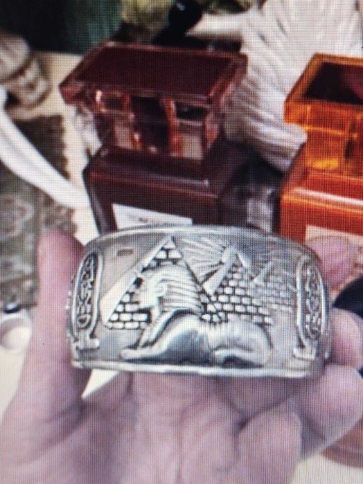 Египет уникална рядка сребърна гривна ръчна изработка