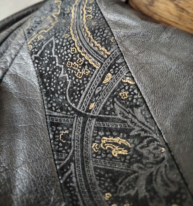 Geanta neagra de piele naturală