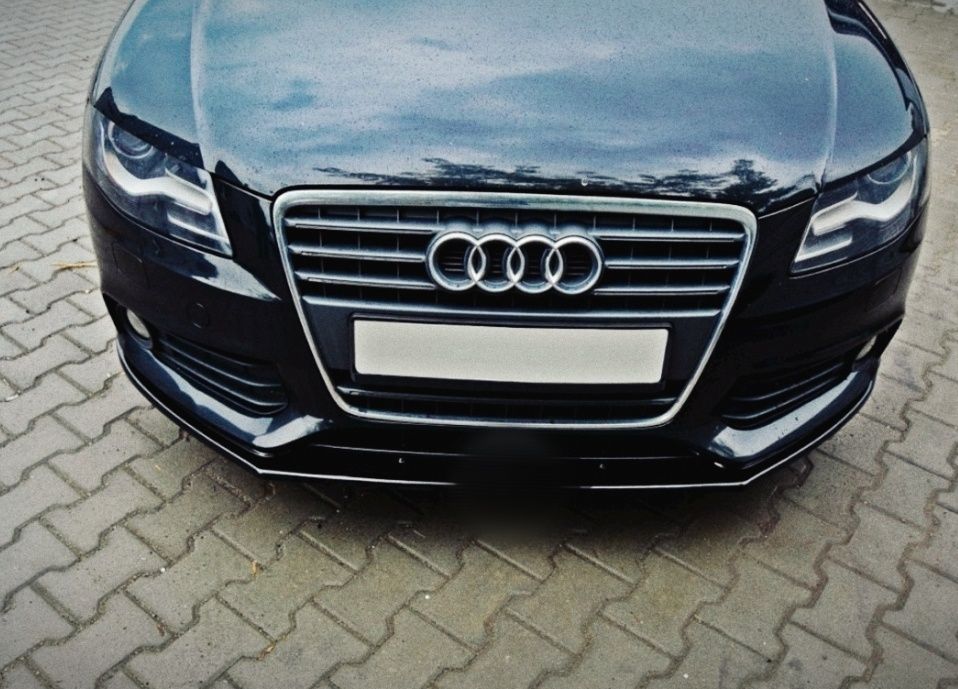 Prelungire lip bara fata Audi A4 B8 2008-2012 nonfacelift negru lucios