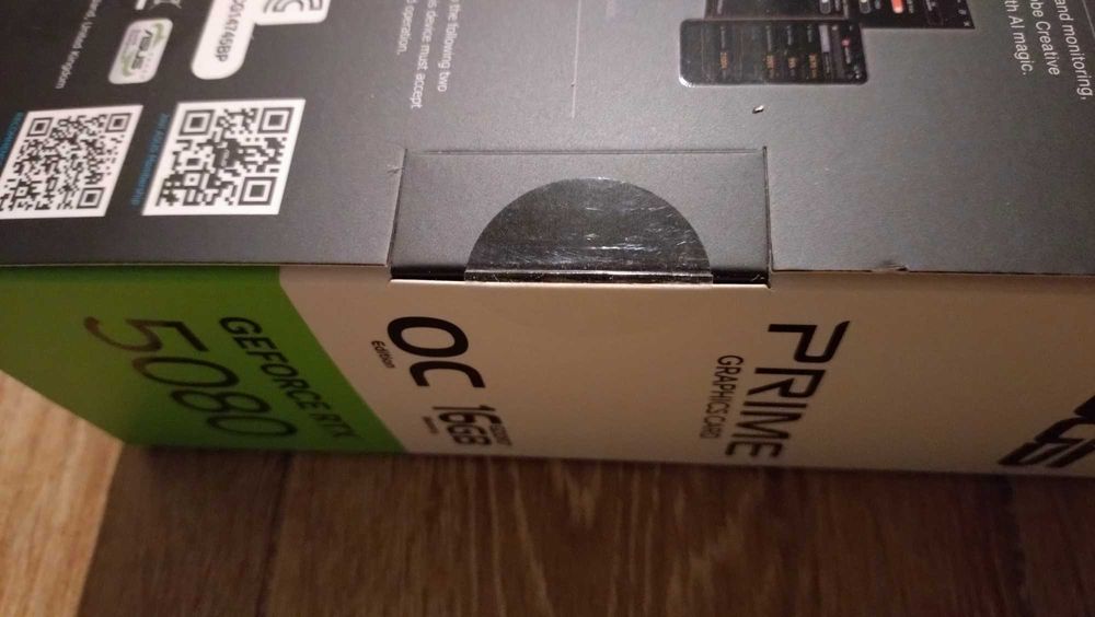 ASUS Prime GeForce RTX 5080 OC Edition, Cutie Sigilata.