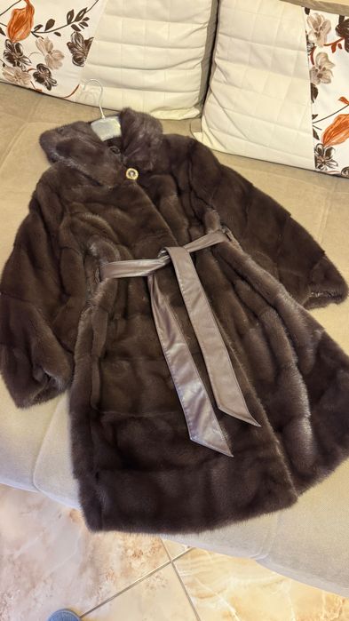 #131 Палто от норка.L/XL.Визон. Естествена кожа с косъм.