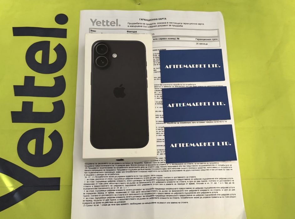 КАТО НОВ 128GB iPhone 16 Гаранция Yettel 2028г. Black / Черен