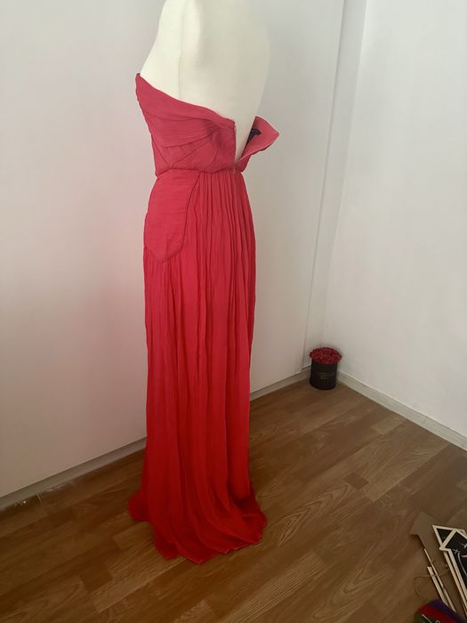Mango Rochie lunga maxi  roz matase naturala