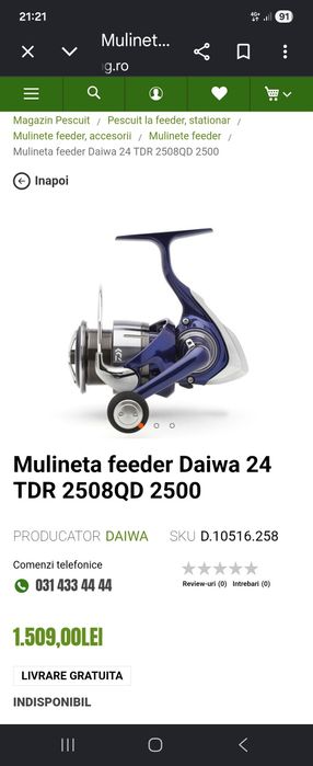 Mulineta Daiwa TDR 24  2508QD noua.