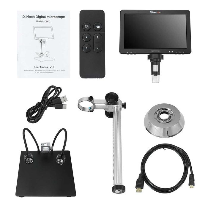 Цифров микроскоп MUSTOOL DM12 2000X LED 20MP 10,1 инча със светлини