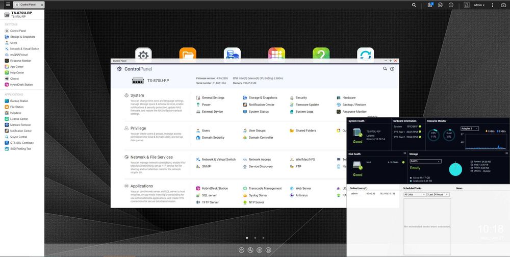 QNAP TS-870U-RP NAS - 8 Bays - 24GB RAM - 10GbE