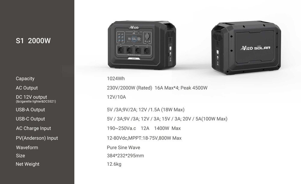 2000W Генератор за ток без гориво VITO S1 Power Station