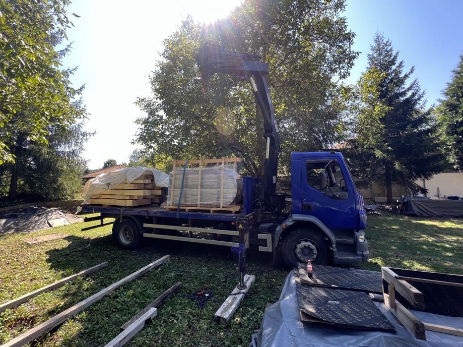 Камион с кран Транспорт на материали Автокран
