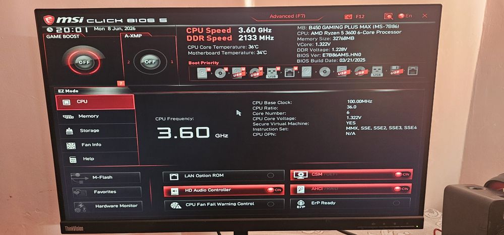 KIT Gaming Ryzen 5 3600+ Placa de baza MSI B450 GAMING PLUS ​MAX LA 750 RON