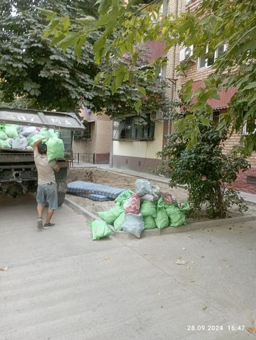 Вывоз мусора.Мусор чикарамиз..Грузчики.