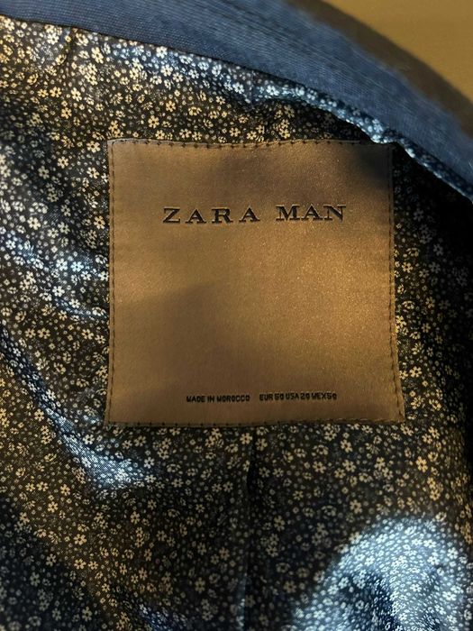 Costum Barbati/Barbatesc, Zara, Marimea 50, Albastru, Slim Fit