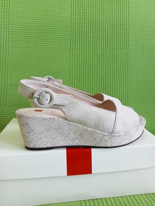 Sandale platforma nude piele intoarsa 37