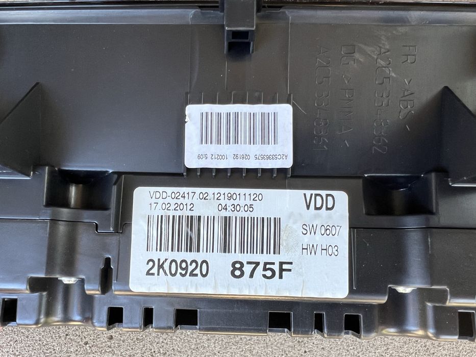 VW Caddy 2.0i метан/бензин табло