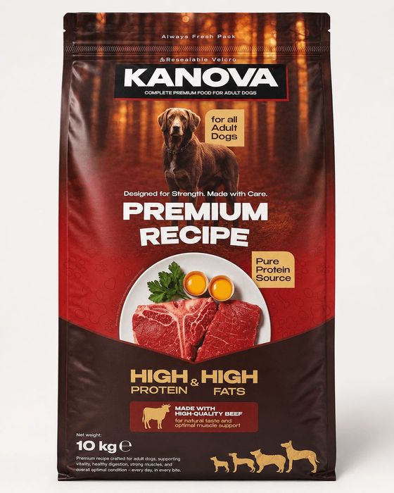 KANOVA Beef Adult Premium 10 kg hrană uscată cu vită pentru câini