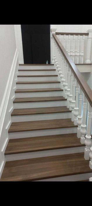 Деревянные лестницы иш.чикарамиз обшивка мдф шпон mdf shpon zina sosna