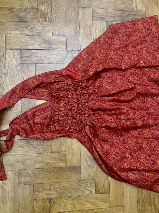 Rochie rosie cu model vaporoasa de vara S India