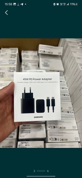 25w, 45w, 50w, 65w Samsung оригинальное зарядное устройство, есть дост