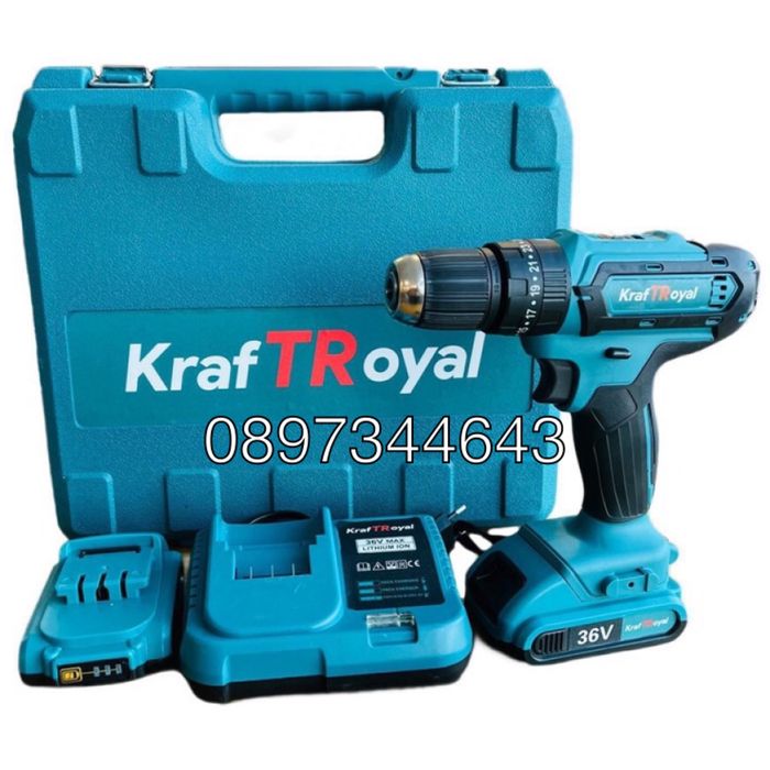 Акумулаторен ударен винтоверт с 2 батерии 36V 8Ah KraftRoyal