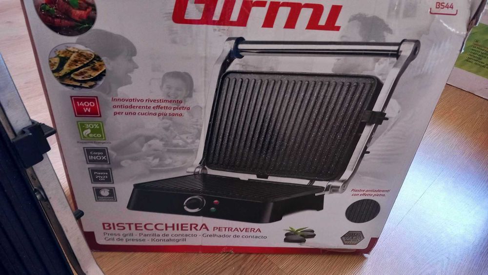 Gratar grill electric - contact grill - 2 zone de gătit - XL, inox -45% reducere