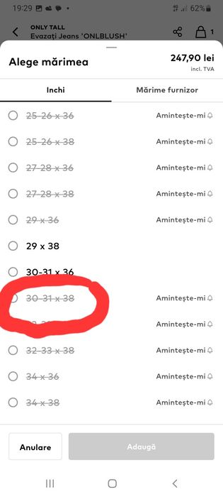 Vând blugi noi  only tall