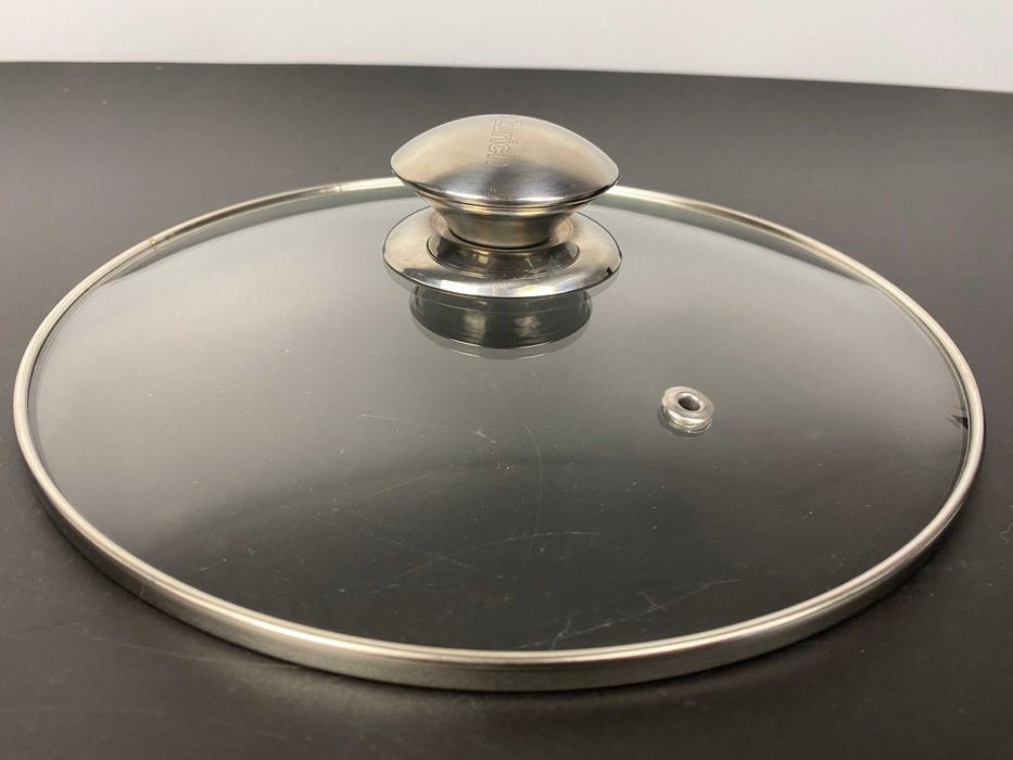 Vas inox 4.6 litri cu capac de sticla pentru gatit practic