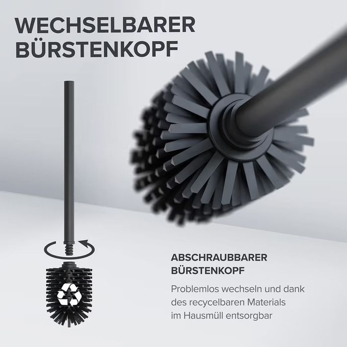 Perie detoaletă montată pe perete cu ventilație – Silicon