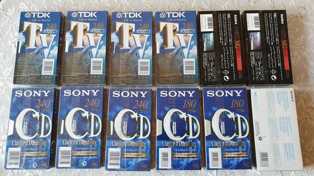 Нови видеокасети VHS TDK, JVC, BASF, Sony, Memorex. Konica