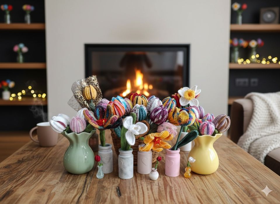 Ръчно изработено плетено цвете– Идеален подарък за 8 март