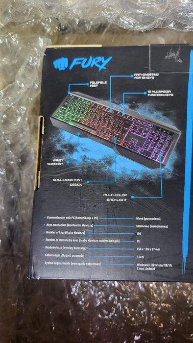 Fury thunderstriek геймърски комплект мишка клавиатура и слушалки