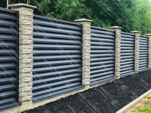 Забор жалюзи горизонтальный