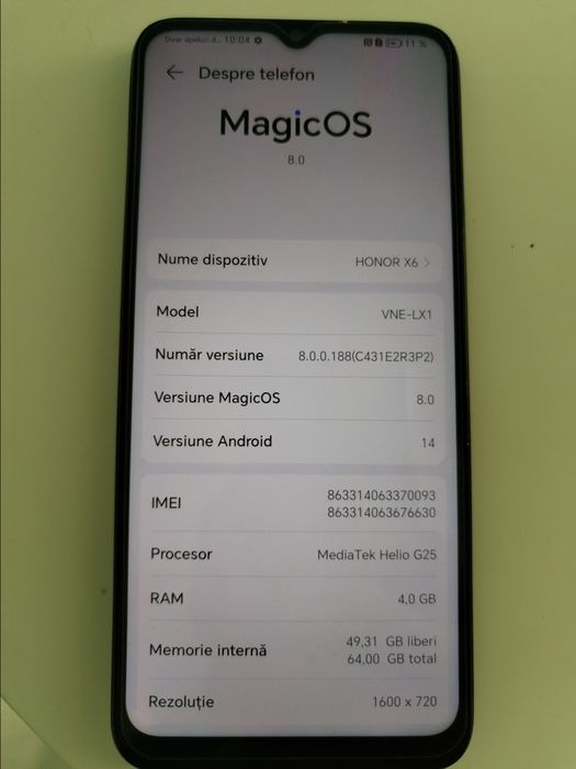 Honor X6 64 GB memorie