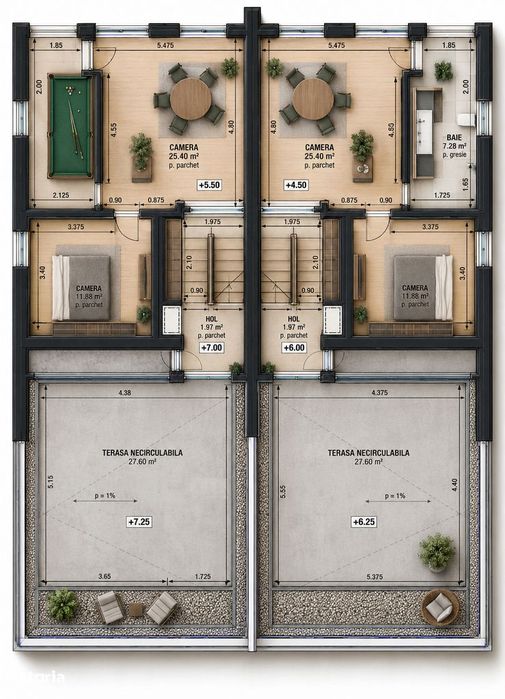 Duplex cu garaj, 196 mp utili 250 mp teran, Manastur
